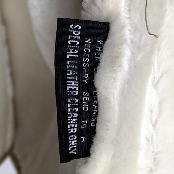 Wilsons Leather Shearling Fleece Faux Fur Lined Suede Leather Coat in Tan - Picture 10 of 16